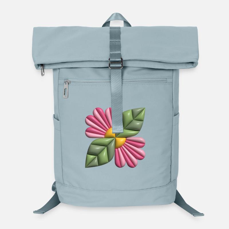 Carré de fleur 3D - Sac à dos ordinateur - bleu glacier
