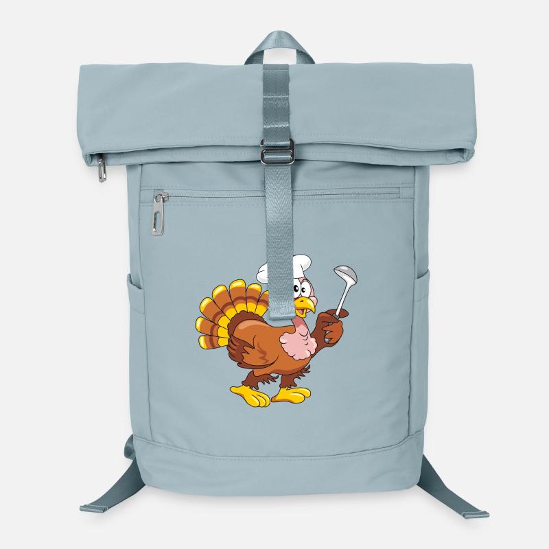 Komischer lustiger Truthahnkoch mit einer Schöpfkelle Laptop-Rucksack 