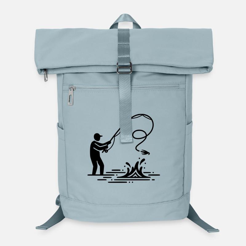 Fliegenfischen Angler Auswurf Vektor Laptop-Rucksack 