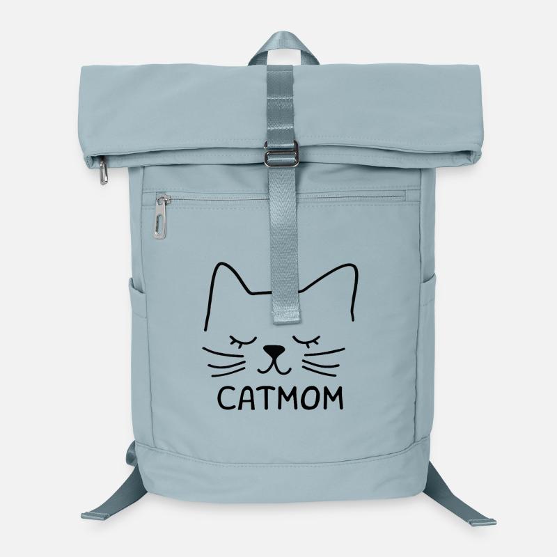 Silhouette de maman chat Chat Maman Silhouette Dessin au trait Sac à dos ordinateur