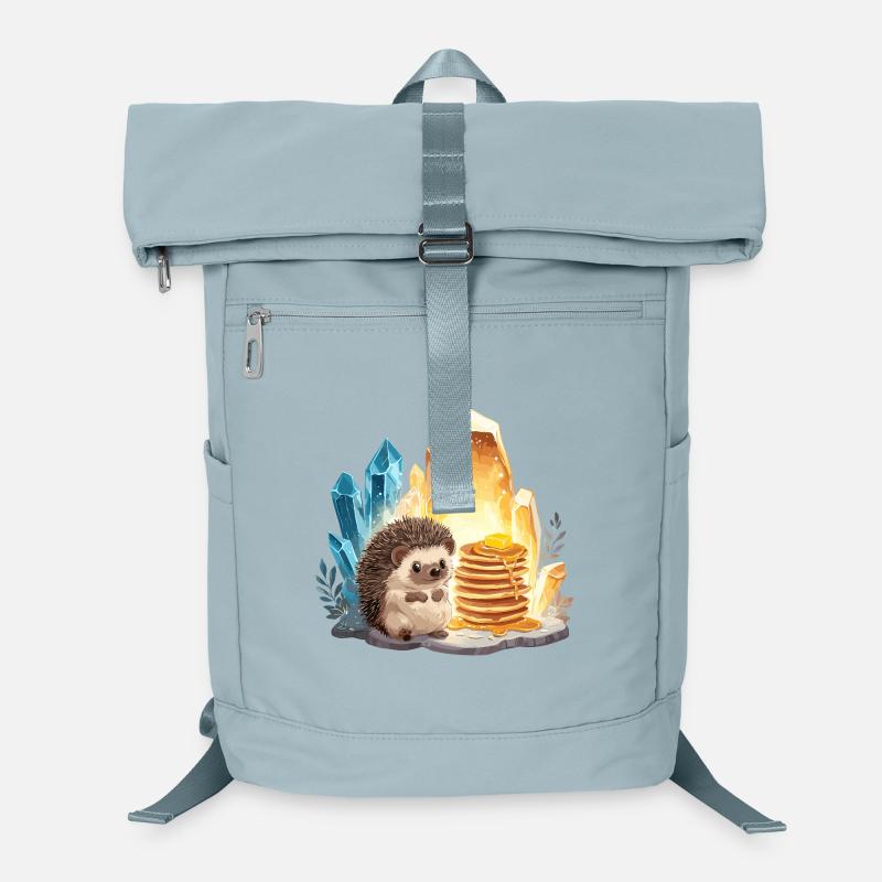 Igel mit Pancakes in Kristallhöhle Laptop-Rucksack 