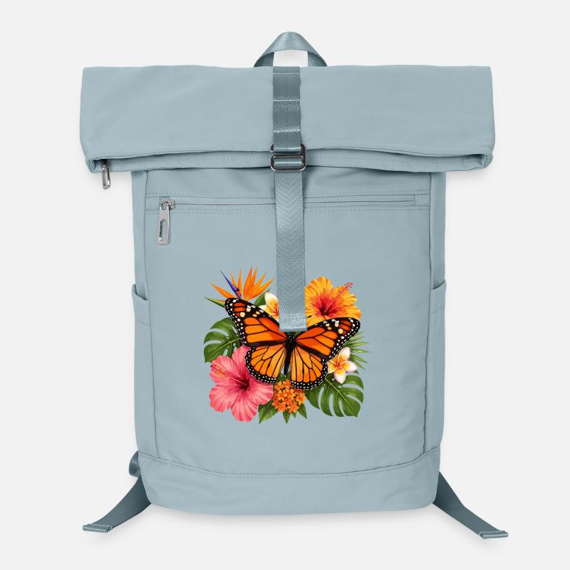 Monarch Butterfly Tropical Blossom Laptop Backpack