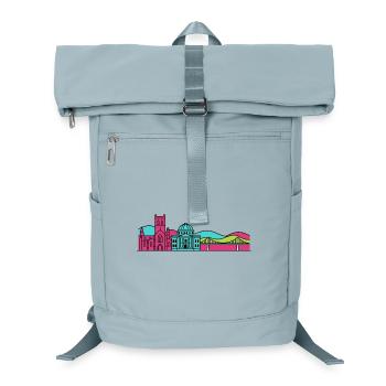 Linienzeichnung der Skyline Abbey Dunfermline City - Laptop-Rucksack  - Eisblau - Vorne