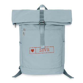 Rustikaler Herz-Liebesstempel - Laptop-Rucksack  - Eisblau - Vorne