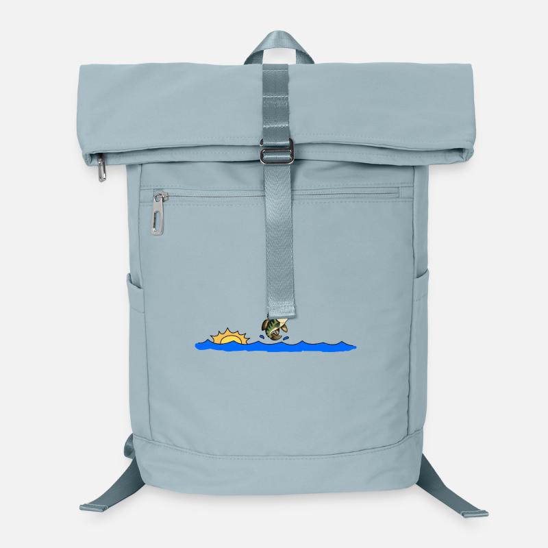 Barsch Angeln See Natur Sonne Laptop-Rucksack 
