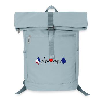 Cardio heart with Flag France and flag Europe - Laptop Backpack - ice blue - Front