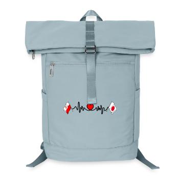 Cardio-Herz Flagge Polen, Flagge Japan - Laptop-Rucksack  - Eisblau - Vorne