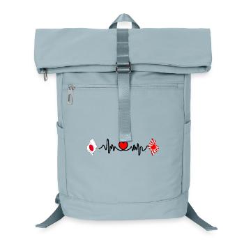 Herzfrequenz mit Japan & aufgehender Sonne - Laptop-Rucksack  - Eisblau - Vorne