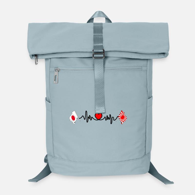 Herzfrequenz mit Japan & aufgehender Sonne Laptop-Rucksack 
