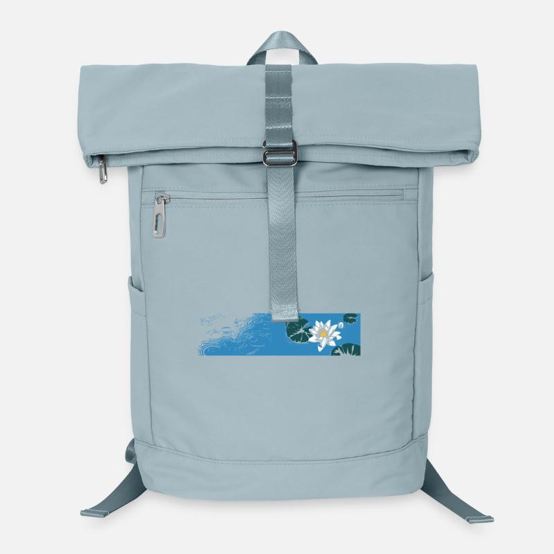 Blaue Seerose auf dem Wasser Laptop-Rucksack 