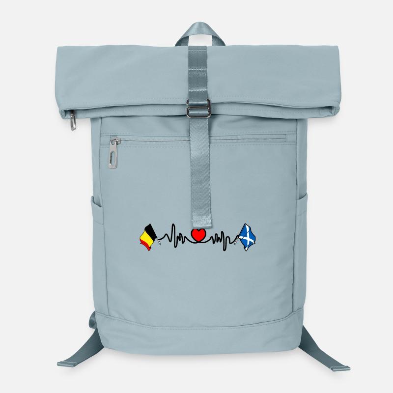 Cardio heart Drapeau Belgique, drapeau Écosse Sac à dos ordinateur