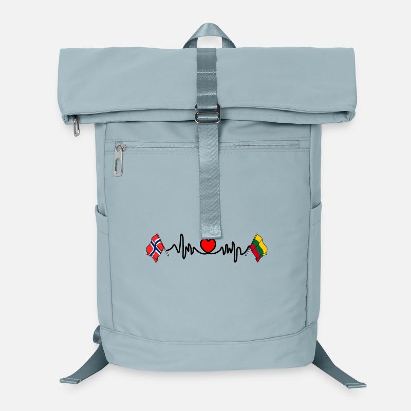 Cardio coeur Drapeau Norvège, drapeau Lituanie Sac à dos ordinateur