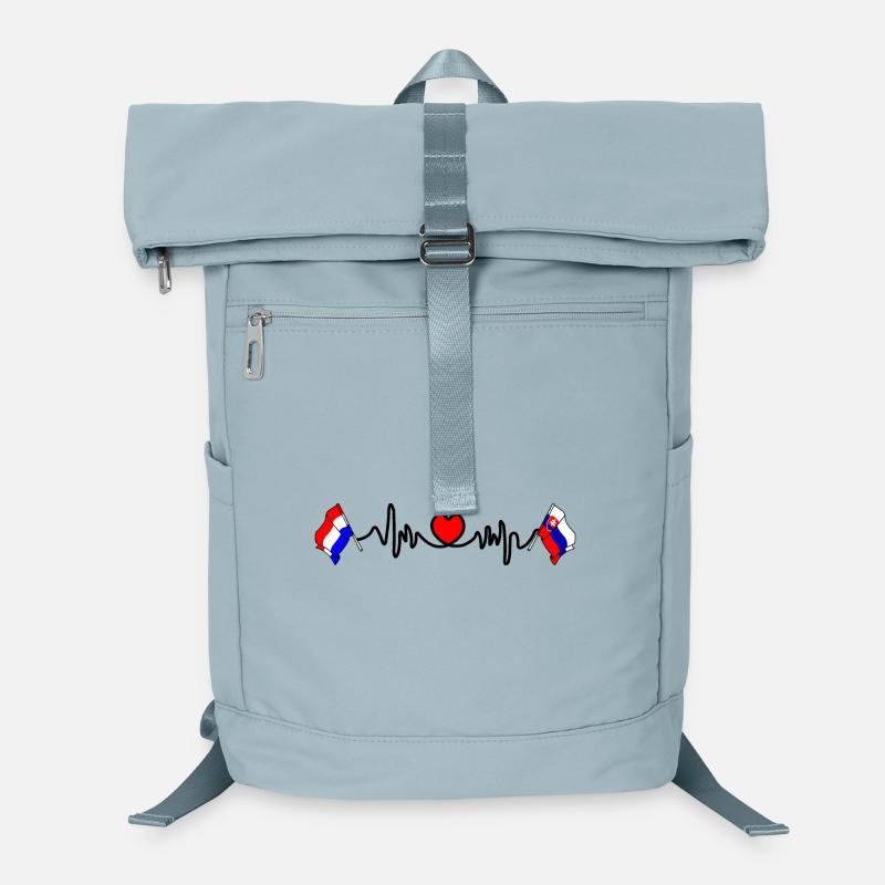 Cardio heart with Flag Netherlands, Slovakia Laptop Backpack