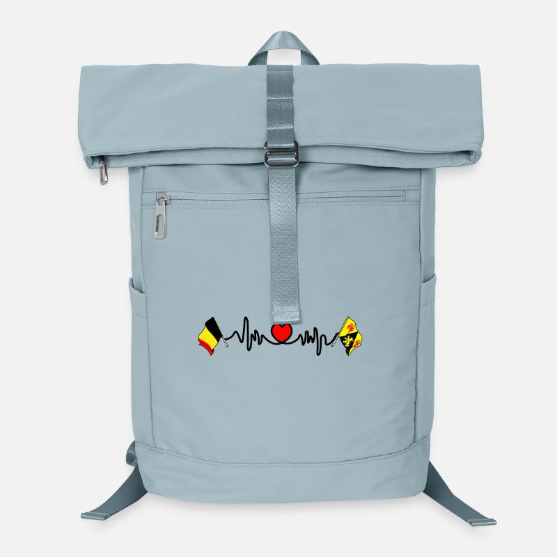 Cardio coeur Drapeau Belgique et drapeau Brabant wallon Sac à dos ordinateur