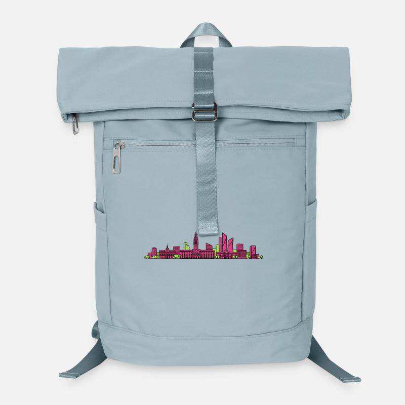 Lille City Skyline Glockenturm Moderne Linienkunst Laptop-Rucksack 