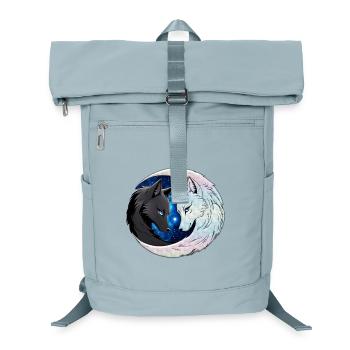 Zwei majestätische Wolfsköpfe - Laptop-Rucksack  - Eisblau - Vorne