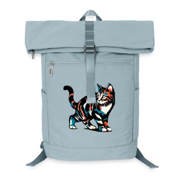 Katze - Laptop-Rucksack  - Eisblau - Vorne