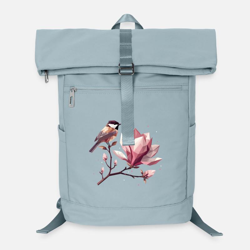 Oiseau sur branche de magnolia – Composition harmonique Sac à dos ordinateur