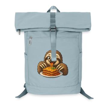 paresseux mignon avec lasagne dessin animé joie comique - Sac à dos ordinateur - bleu glacier - Devant