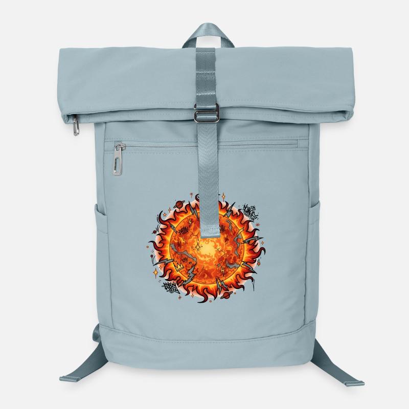 Flammender Sonnenball Explosion Laptop-Rucksack 