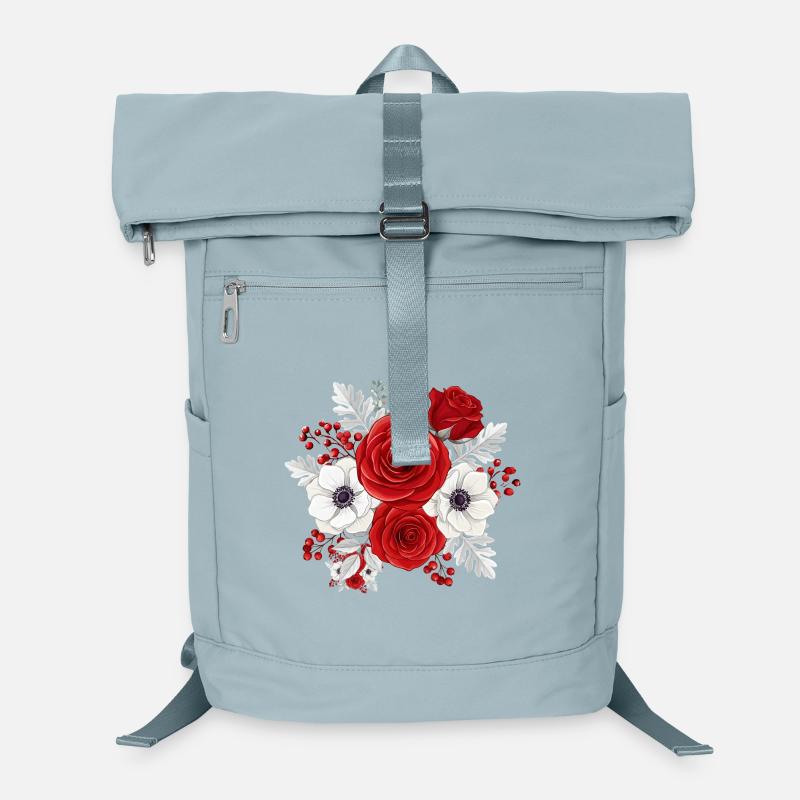 Bouquet rouge et blanc florale Sac à dos ordinateur