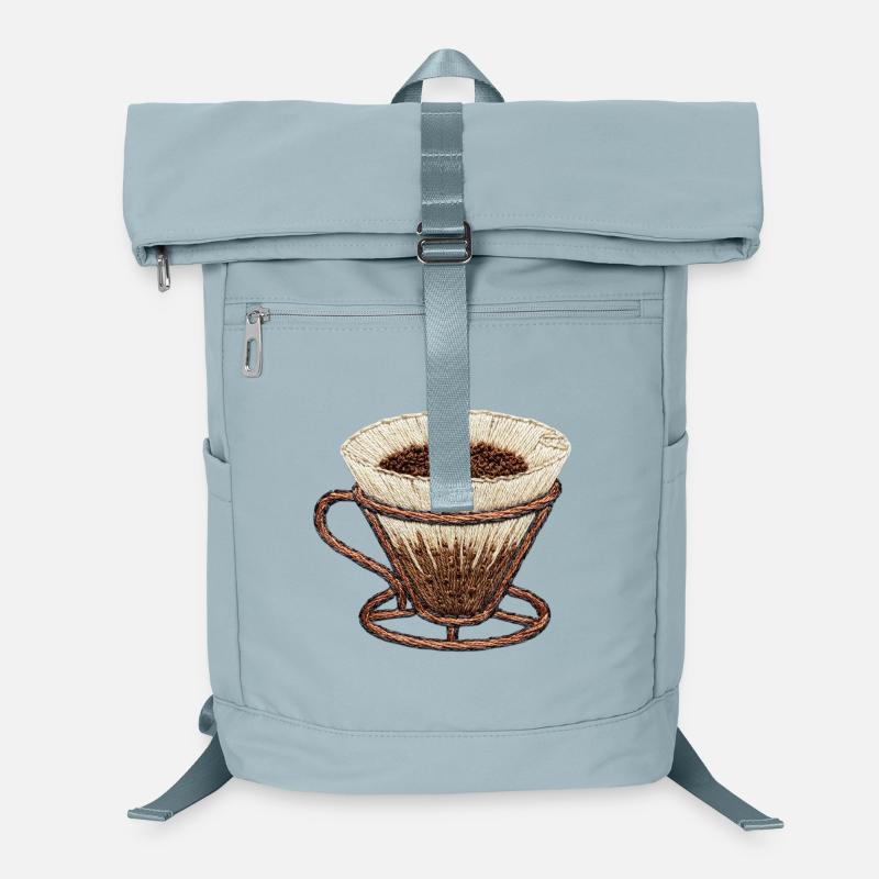 Filtre à café brodé – minimaliste (imprimé) Sac à dos ordinateur