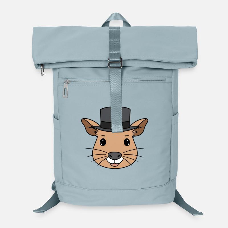 Cartoon de capybara avec haut-de-forme Sac à dos ordinateur