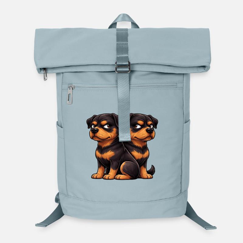 Amies de dessins animés Rottweiler mignons Sac à dos ordinateur