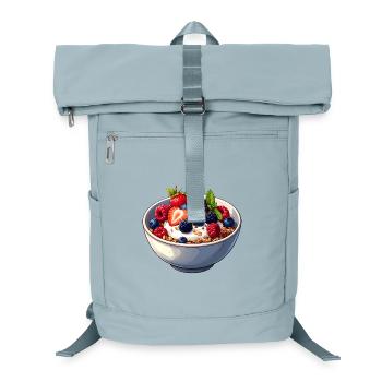 Schälchen Müsli mit Joghurt und Beeren - Laptop-Rucksack  - Eisblau - Vorne