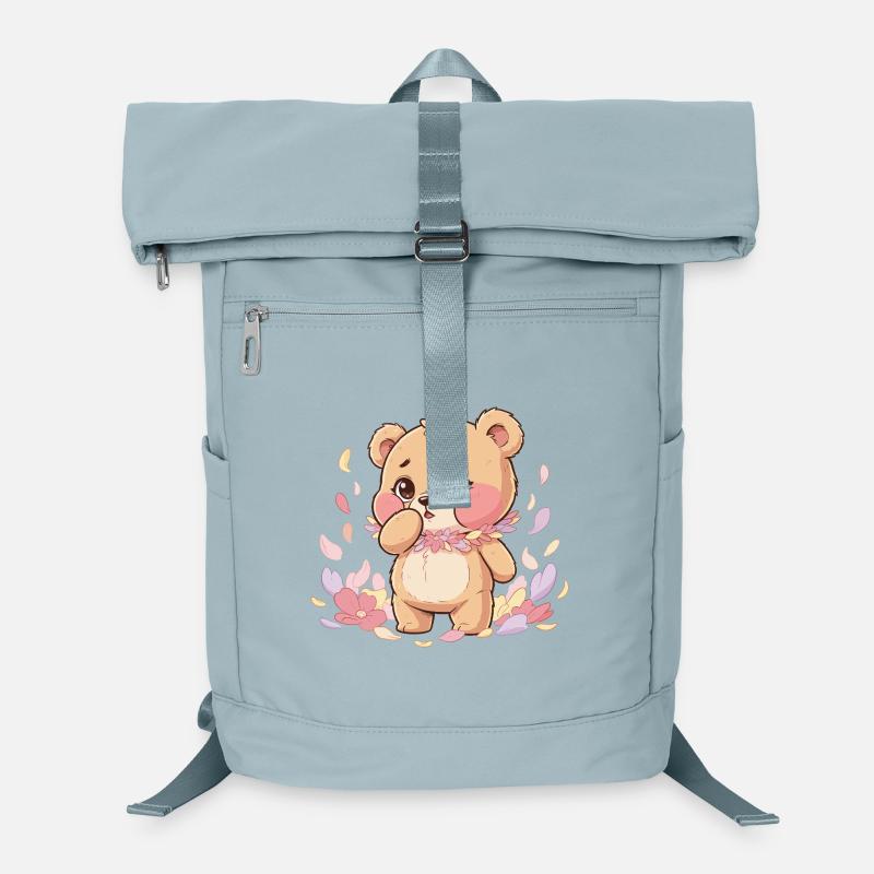 Delicate bear with flower wreath Laptop Backpack