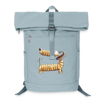 Fou chien de toit I chien ami teckel cadeau - Sac à dos ordinateur - bleu glacier - Devant