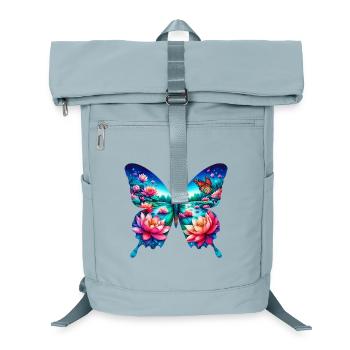 Butterfly, lotus flowers, flower, pond, zen lake - Laptop Backpack - ice blue - Front