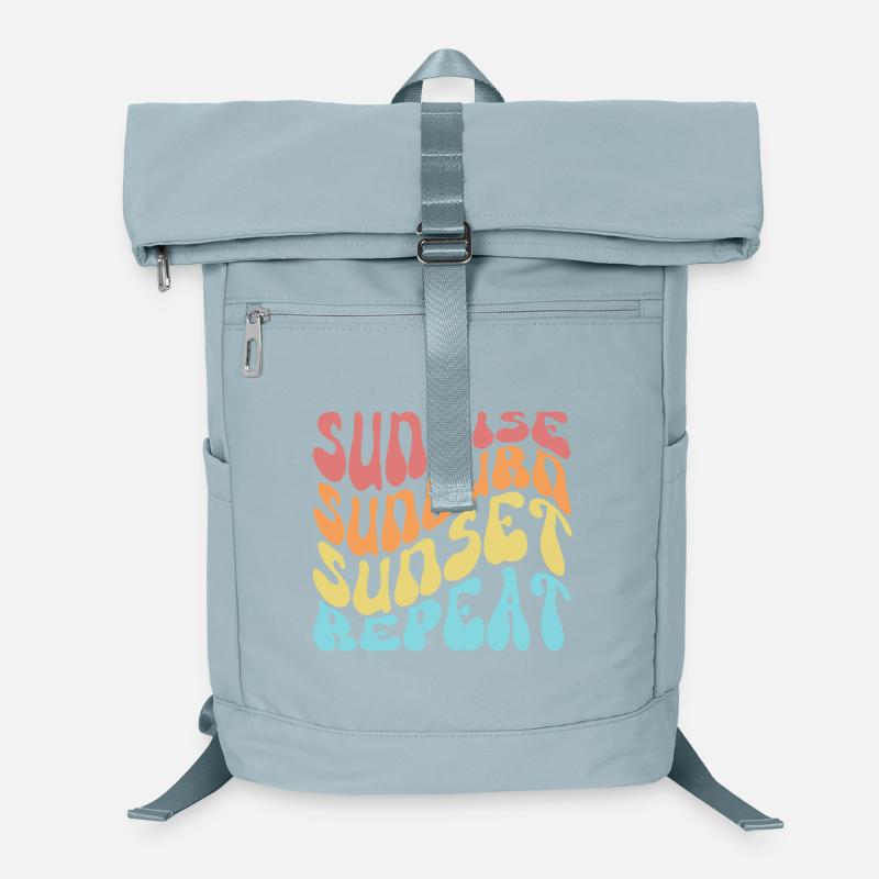 Sunrise Sunburn Sunset Repeat Groovy Wavy Sac à dos ordinateur
