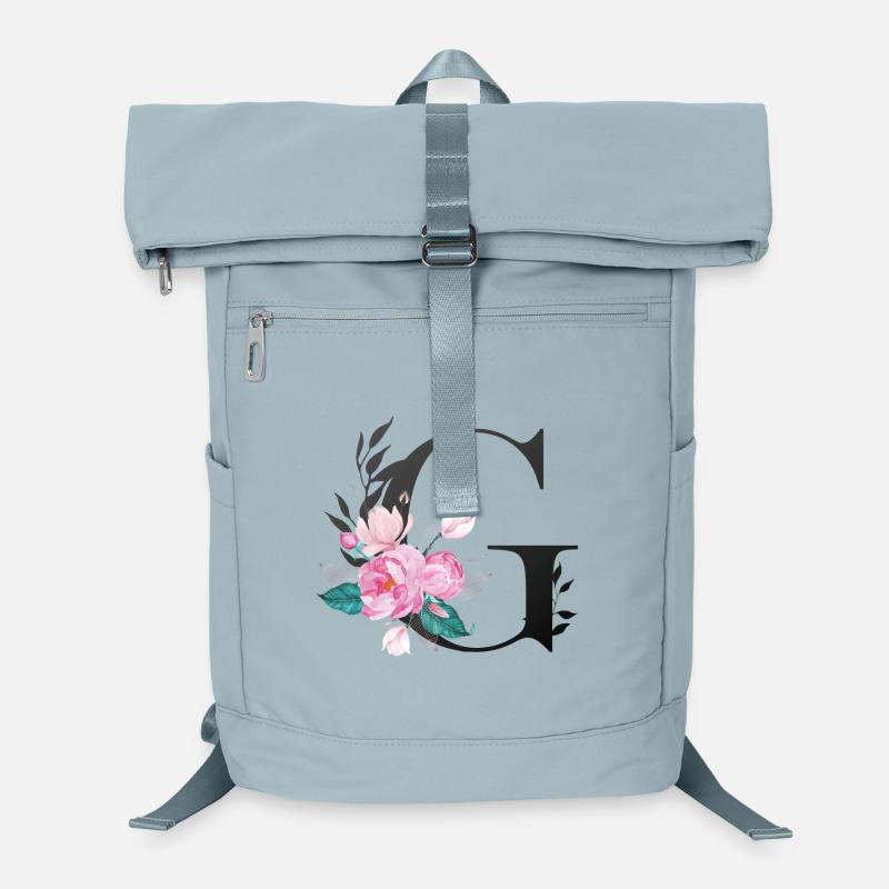 Eleganter Buchstabe 'G' mit Blumen Laptop-Rucksack 