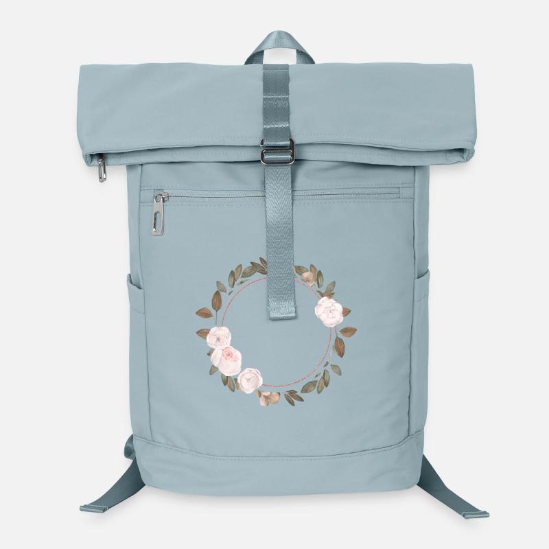 Flowers in round frame / Vintage and stylish Laptop Backpack