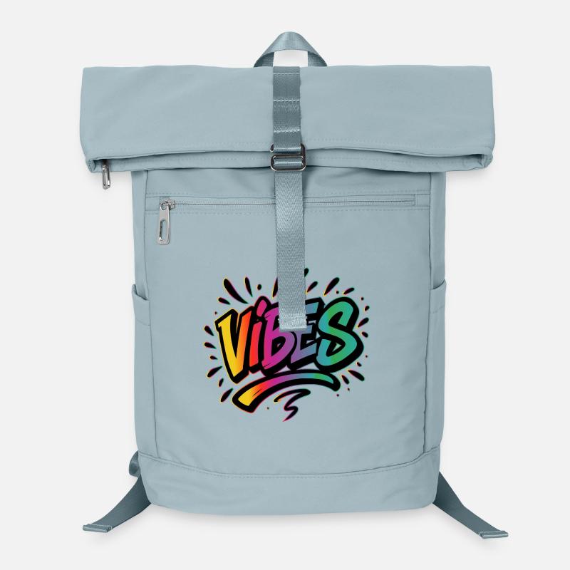 Lettrage graffiti VIBES – Déclaration colorée Sac à dos ordinateur