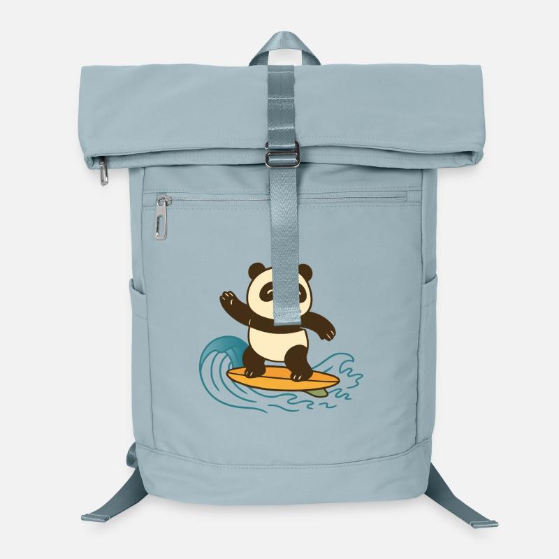 Panda Surf heureux - Illustration d’été Sac à dos ordinateur