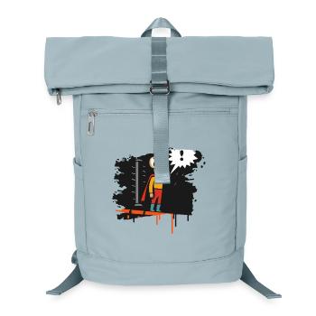 Souris super-héroïne sous la pluie sur le toit dans un style grunge - Sac à dos ordinateur - bleu glacier - Devant