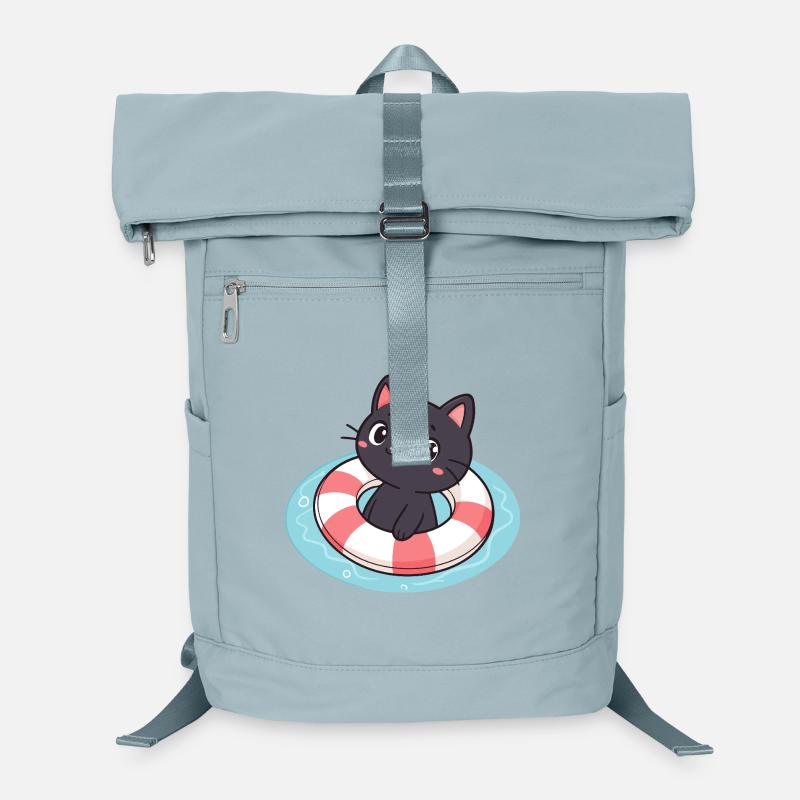 Chaton nageur sur bouée Sac à dos ordinateur