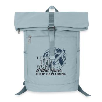 Love the World Never Stop Exploring Graphic - Laptop-Rucksack  - Eisblau - Vorne