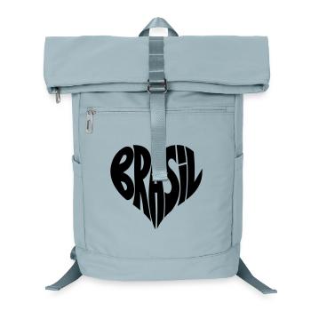 Brasil, Brazil Heart Typography - Laptop Backpack - ice blue - Front