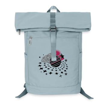Lumières disco avec étoile 3D, boule disco et diamant - Sac à dos ordinateur - bleu glacier - Devant