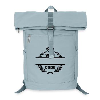 Wifi code in laurel wreath with blank text bar - Laptop Backpack - ice blue - Front