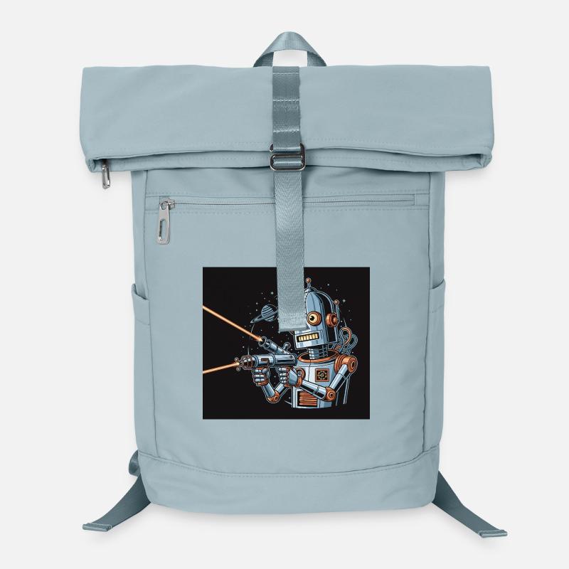 Retro Sci-Fi Robot with Laser Weapon Laptop Backpack