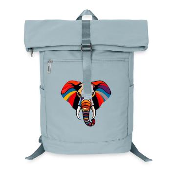 Bunter Elefantenkopf Kunst Pop Art Elefant Motiv - Laptop-Rucksack  - Eisblau - Vorne