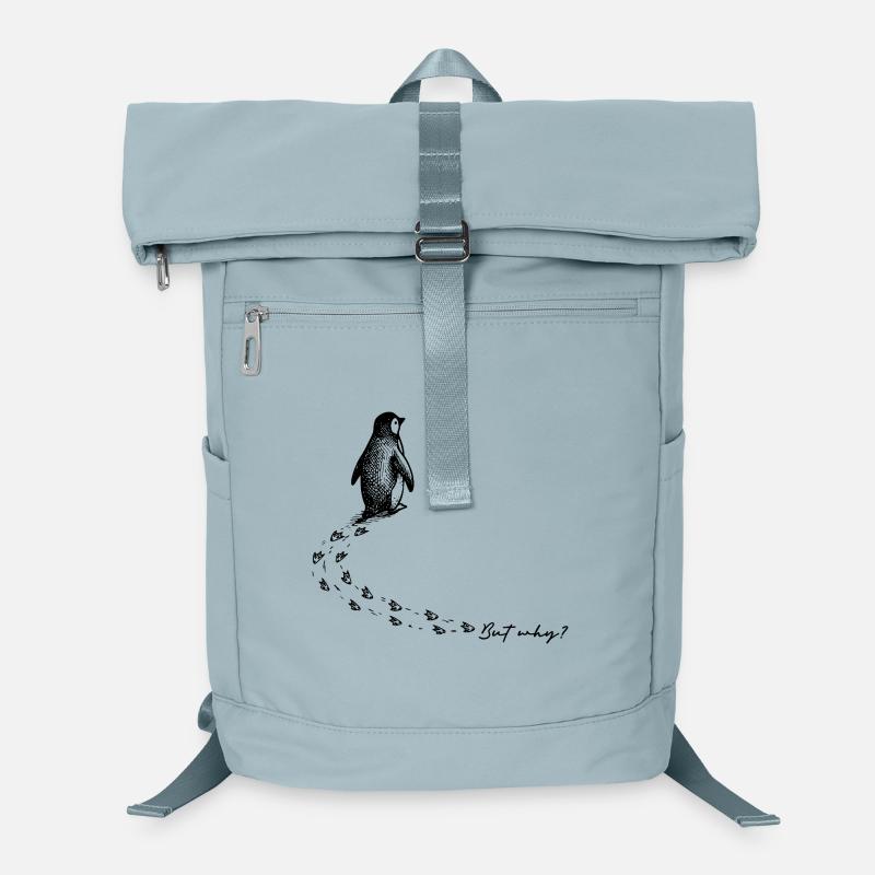 Pinguin But why Antarktis Berg Meme Backprint Laptop-Rucksack 