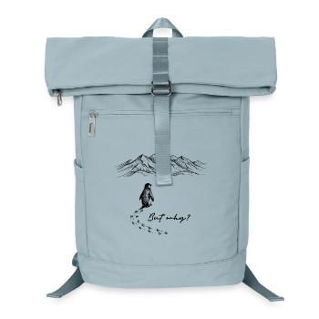 Pinguin Meme But why? Schneespur Berge Gekritzel - Laptop-Rucksack  - Eisblau - Vorne