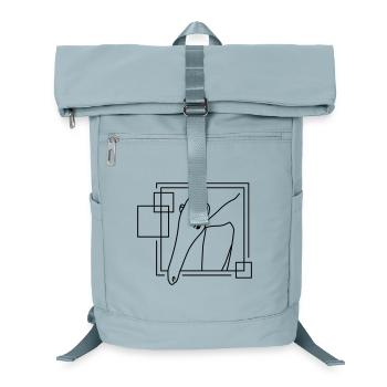 Ameisenbär in geometrischer Form - Line-Art-Design - Laptop-Rucksack  - Eisblau - Vorne