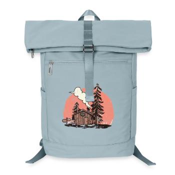 Cozy Forest Cabin Illustration - Laptop Backpack - ice blue - Front