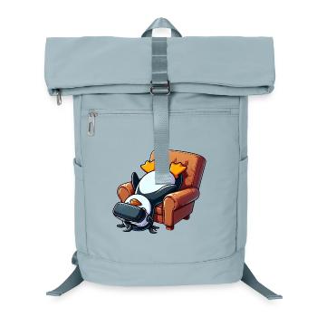 Funny Penguin VR Gaming Gamer Nerd Armchair - Laptop Backpack - ice blue - Front